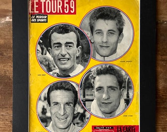 1959 Tour de France - original vintage cycling magazine print Raphael Geminiani Roger Rivière Jacques Anquetil