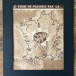Tour de France 1948 Karte - Original Vintage Radsport-Print