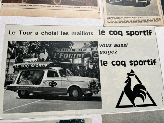 koolstof engel Transparant 1950s / 60s Tour De France Promo Vehicles Poster Le Coq - Etsy