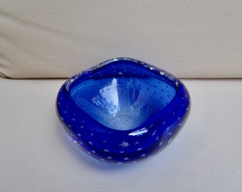 Org. 50 er J, ashtray - bowl— blue —bubbles