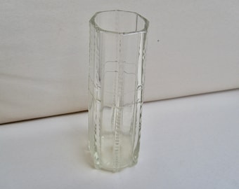 very old, small glass vase