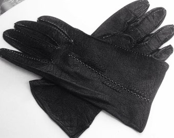 Vintage - black leather gloves