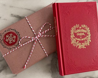 Gift Wrapped Wax Seal - A Christmas Carol by Charles Dickens - Reproduction of Original 1843 First Edition