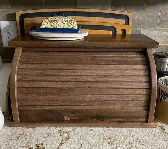 Bread Box, Walnut W/clear Satin Finish - Etsy