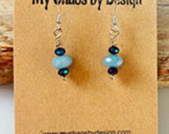 Aquamarine and Crystal Earrings