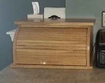 Bread Box, Solid Oak, Oversized w/Clear Satin Finish