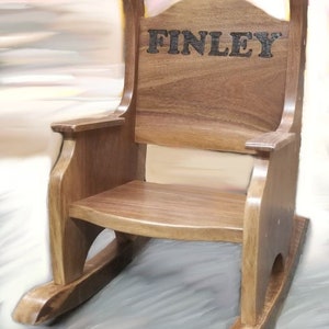 Child&#39;s Rocking Chair, Hardwood, Walnut (pic), Maple, Oak, Personalized