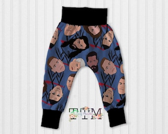 Wrestling harem joggers for baby, toddlers, and children, size Newborn to Kids 12