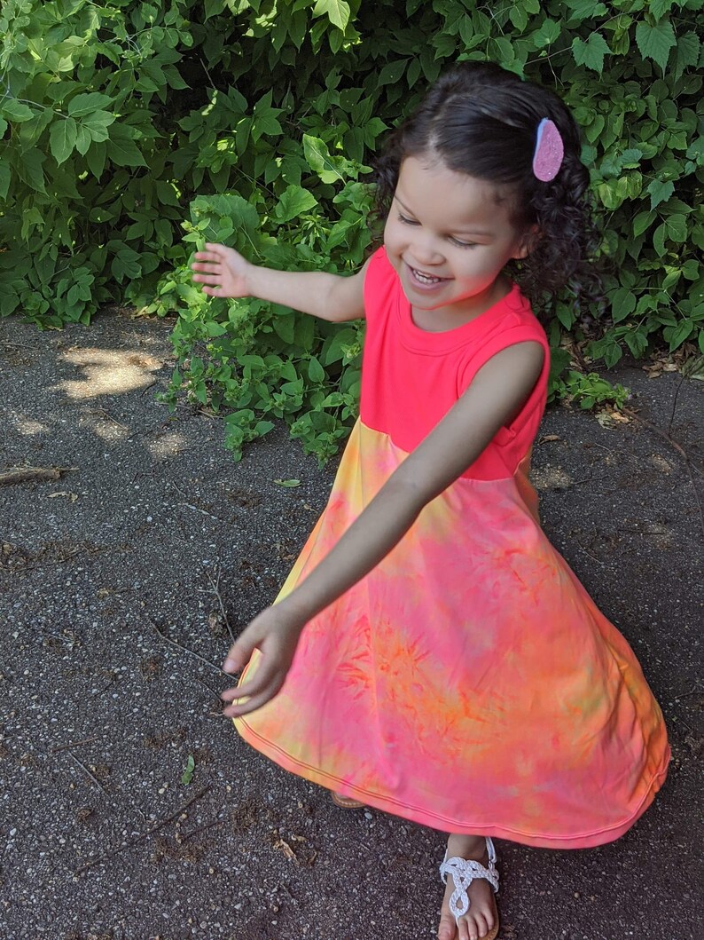 Neon Tie Dye Blast Dress for sizes Preemie to Girls 14