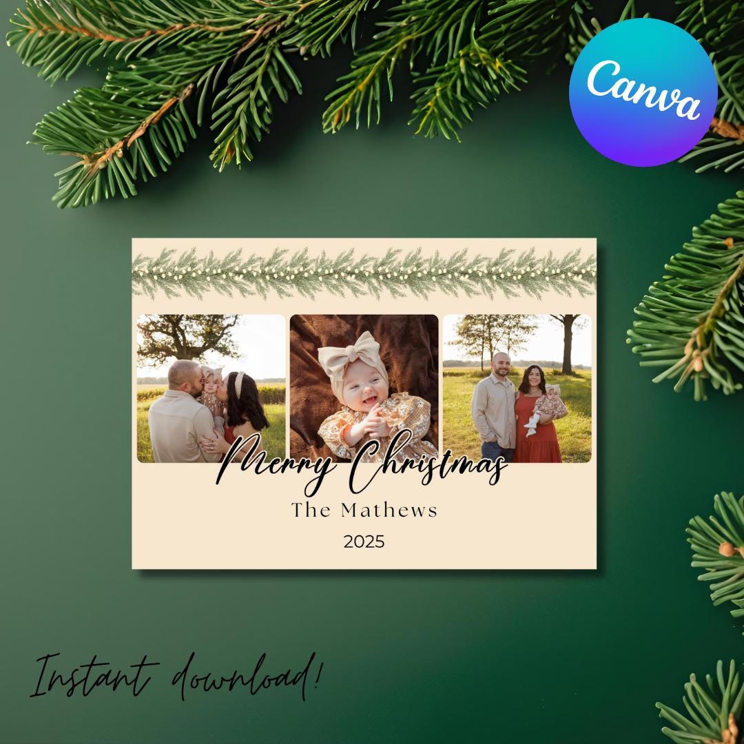 Holiday Card Editable Template Etsy