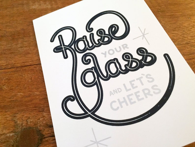 Raise Your Glass and Let's Cheers // Greeting Card image 4