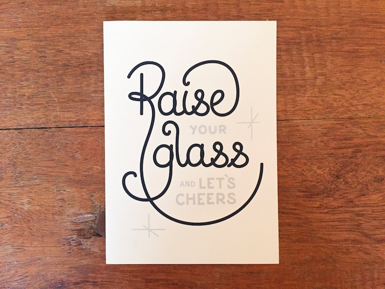 Raise Your Glass and Let's Cheers // Greeting Card image 1