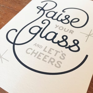 Raise Your Glass and Let's Cheers // Greeting Card image 2