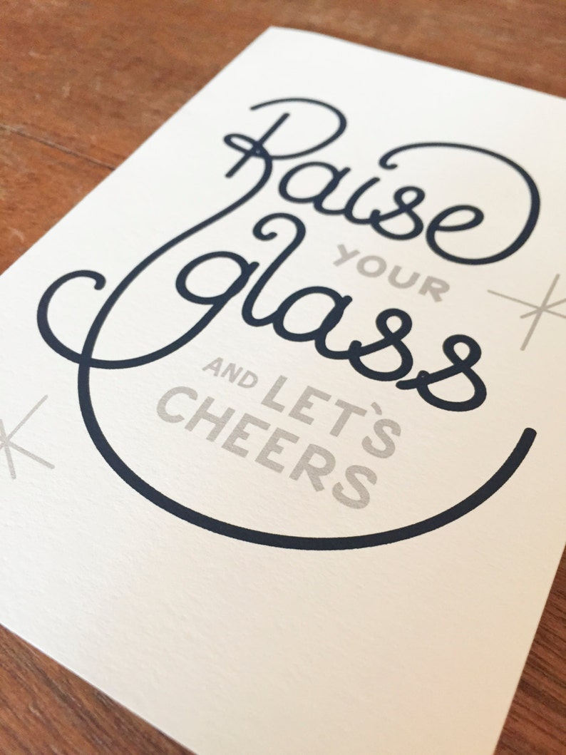 Raise Your Glass and Let's Cheers // Greeting Card image 2