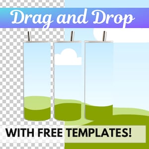 20oz Skinny Tumbler Bottle Mockup | Drag and Drop Canva Mockup