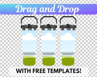 Canva Drag and Drop 30oz Water Tumbler Mockup | Tumbler Template | Add Your Own Background Mockup | 2 Backgrounds Included