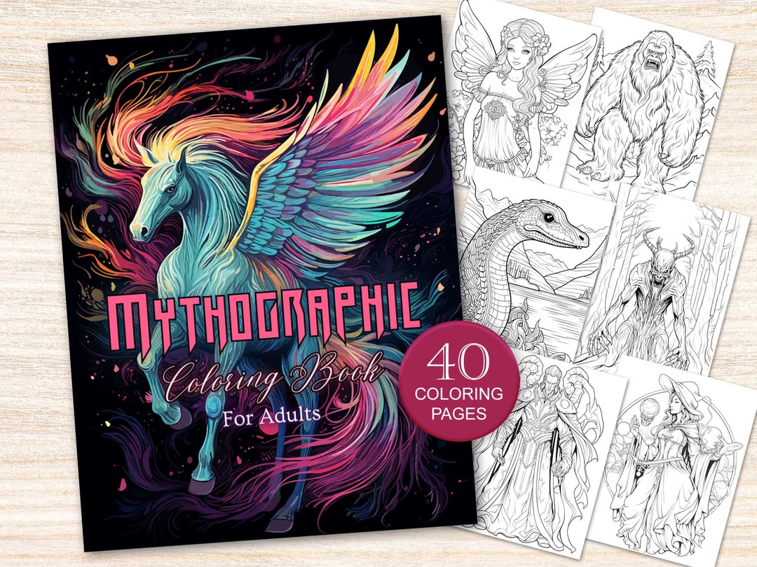 40 Printable Mythical Creature Coloring Page for Adults and - Etsy