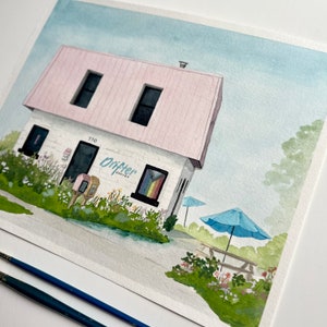 Original Watercolor Painting Drifter Drifter Coffee Shop, Ferndale, Michigan 8x10 image 4