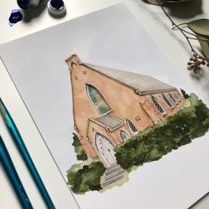 Giclée Print of Kay Chapel Watercolor Print From Original Watercolor Artwork Kay Chapel, Newport, Rhode Island 5x7 PRINT image 6