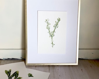 Ocean Green Seaweed Original Watercolor Painting [6" x 9"]