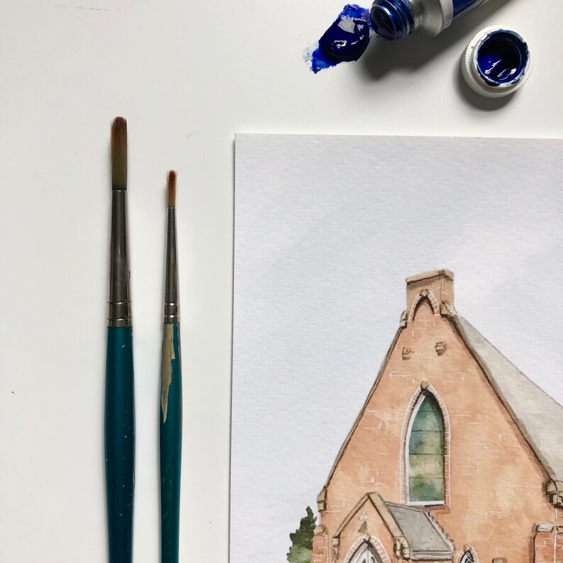 Giclée Print of Kay Chapel Watercolor Print From Original Watercolor Artwork Kay Chapel, Newport, Rhode Island 5x7 PRINT image 2