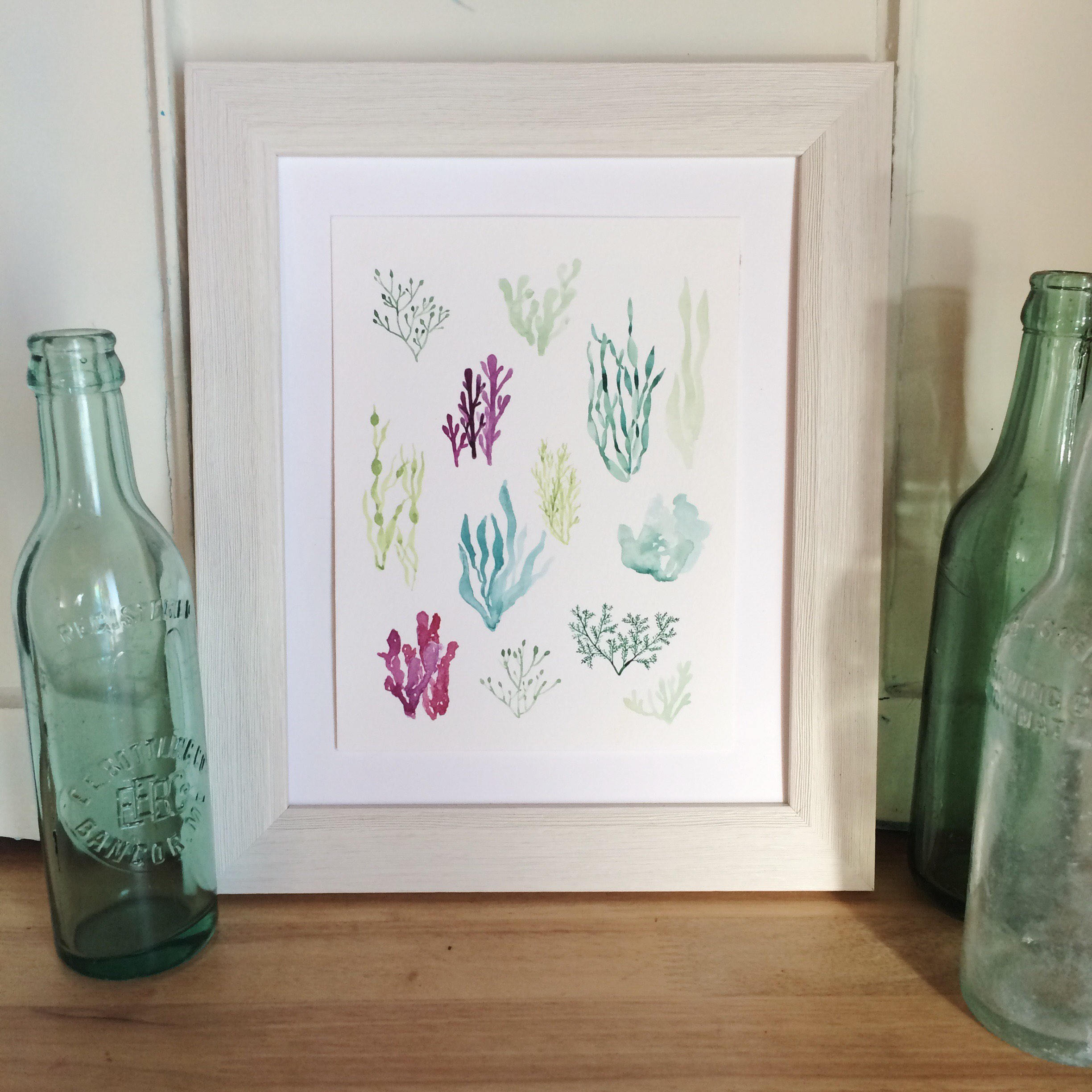 Colorful Ocean Seaweed Original Watercolor Painting [6 x 8]