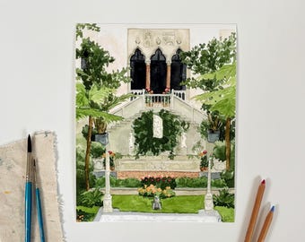Giclée Print of Isabella Stewart Gardner Museum Watercolor • Print From Original Watercolor Painting • Gardner Museum, Boston MA Gift