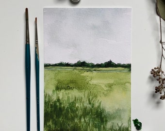 Giclée Print of ‘Road to Tybee’ Watercolor | Print From Original Watercolor Artwork | Tybee Island, Savannah, Georgia [5x7” PRINT]