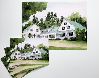 Giclée Print of Hardy Farm Watercolor | Print From Original Watercolor Artwork | Hardy Farm, Fryeburg, Maine [5x7” or 9x12” PRINT]