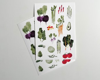 Giclée Print of ‘Vegetable Medley’ Watercolor | Print From Original Watercolor Artwork | Vegetable Artwork [5x7” PRINT]