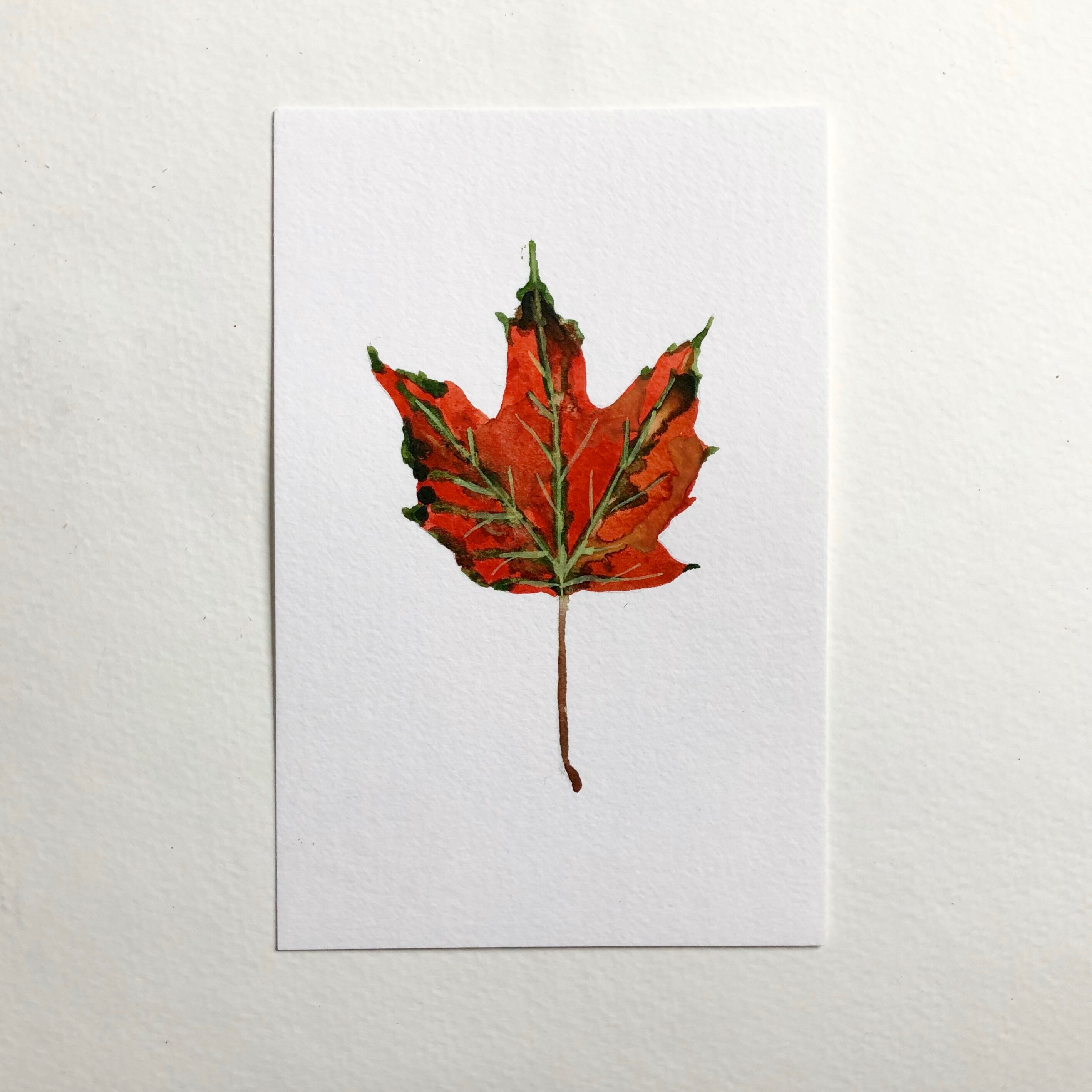 Peinture Acrylique Abstraite De Feuilles D'érable En Automne