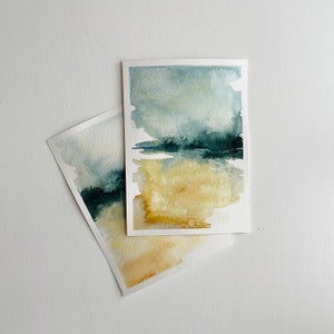 Original Watercolor Studies Reflections Bright Abstract Landscape Paintings Abstract Minimalist Art sold separately 5x7 image 6