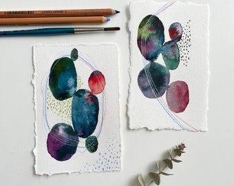 Abstract Colorscape Studies | Original Watercolor Colorscape Studies With Deckled Edge [4x6”]