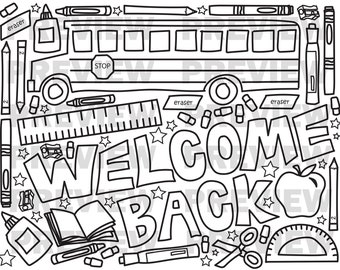 Back to School Giant Coloring Page