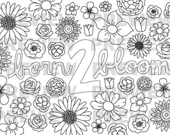 Born 2 Bloom Giant Coloring Page
