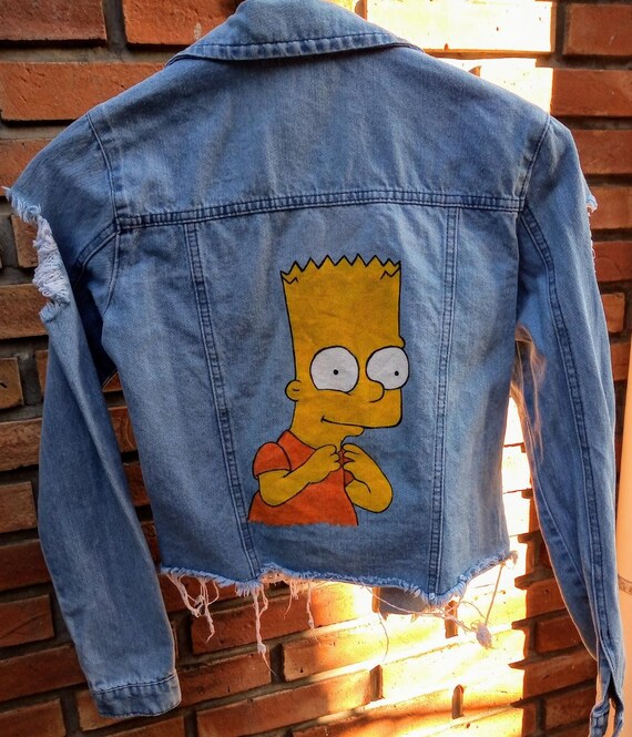 Bart Simpson Hand-painted Denim Jacket 