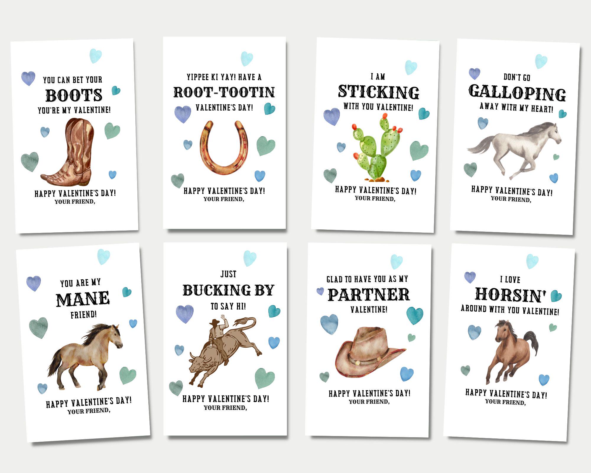Rodeo Cowboy Western Valentines Day Tags, Rodeo Cowboy Western ...