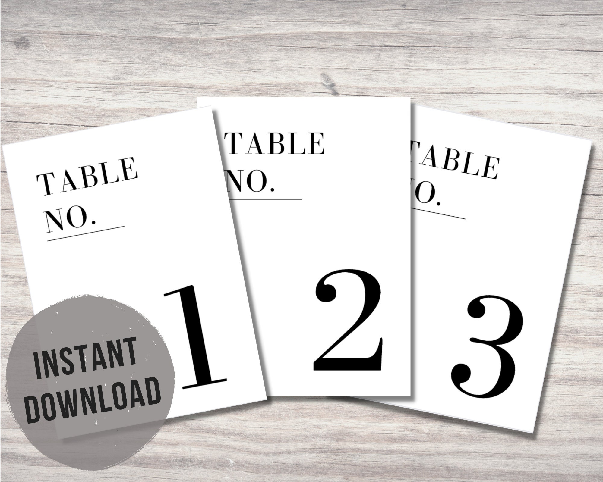 Man Table Numbers Modern Table Number Printable, Simple Table Numbers, Printable Table ...