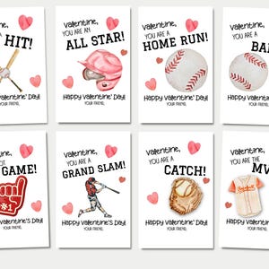 Kinder Baseball Valentinstag, Baseball Valentinstag Tags, Baseball Karte Valentinstag Leckerli Taschen, Kinder Valentinstag, Baseball Valentinstag Karte