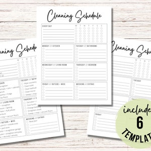 Printable Cleaning Schedule Checklist | Pre-Filled and Blank | Weekly Cleaning Schedule | Weekly Chore List | Printable, Digital Download