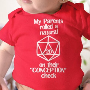 Dnd Baby Shirt- &quot;Conception Check&quot;. Dnd Baby, DnD Gifts, Anime Baby, Nerdy Baby, Tabletop Gaming, Dnd Shirt.