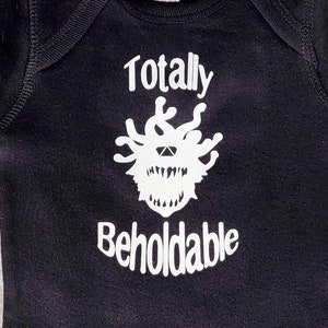 Dnd Baby Shirt Totally Beholdable. Dnd Baby, DnD Gifts, Anime Baby, Nerdy Baby, Tabletop Gaming, Dnd Shirt. Black
