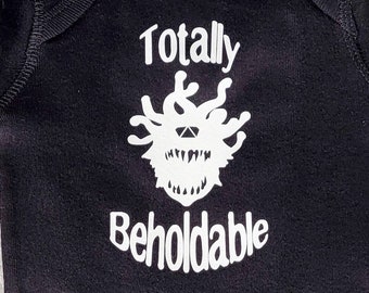 Dnd Baby Shirt- "Totally Beholdable". Dnd Baby, DnD Gifts, Anime Baby, Nerdy Baby, Tabletop Gaming, Dnd Shirt.