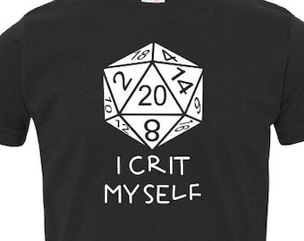 Dnd Toddler Shirt- "I Crit Myself". Dnd Baby, DnD Gifts, Anime Child, Nerdy Baby, Tabletop Gaming, Dnd Shirt, D&D Baby.