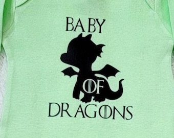 Baby Layette Gown - "Baby of Dragons". Dnd Baby, DnD Gifts, Anime Baby, Nerdy Baby, Tabletop Gaming.