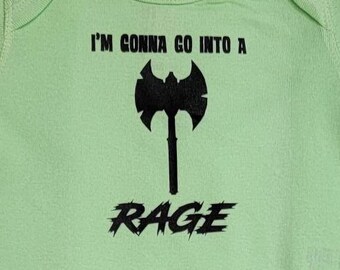Dnd Baby Shirt- "I'm Gonna Go into a Rage". Dnd Baby, DnD Gifts, Anime Baby, Nerdy Baby, Tabletop Gaming, Dnd Shirt.