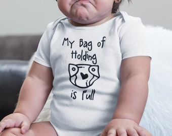 Dnd Baby Shirt- "My Bag of Holding is Full". Dnd Baby, DnD Gifts, Anime Baby, Nerdy Baby, Tabletop Gaming, Dnd Shirt.