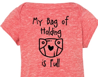 Dnd Baby Shirt- "My Bag of Holding is Full". Dnd Baby, DnD Gifts, Anime Baby, Nerdy Baby, Tabletop Gaming, Dnd Shirt.