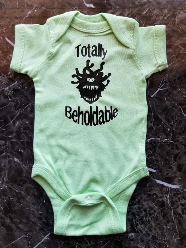 Dnd Baby Shirt Totally Beholdable. Dnd Baby, DnD Gifts, Anime Baby, Nerdy Baby, Tabletop Gaming, Dnd Shirt. image 6