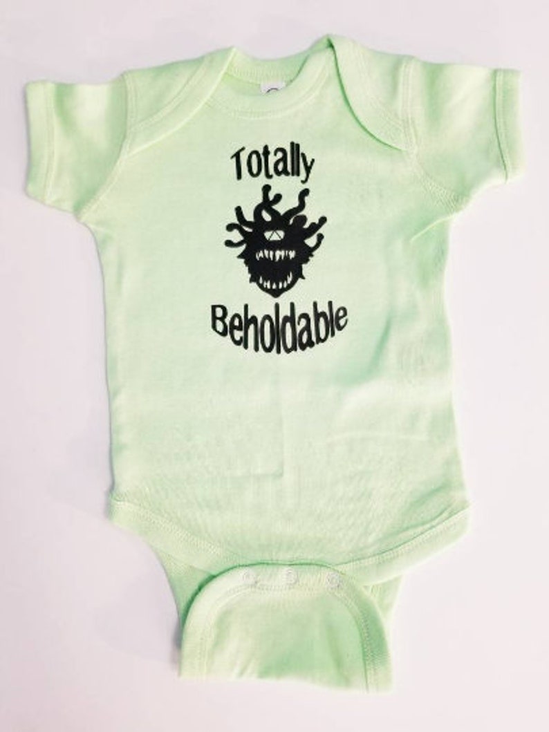 Dnd Baby Shirt Totally Beholdable. Dnd Baby, DnD Gifts, Anime Baby, Nerdy Baby, Tabletop Gaming, Dnd Shirt. Mint